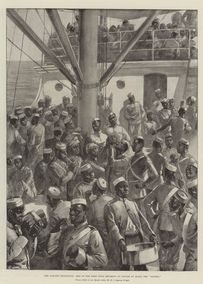 The Ashanti Expedition, Men of the West India Regiment at Dinner on Board the Loanda by Henry Charles Seppings Wright